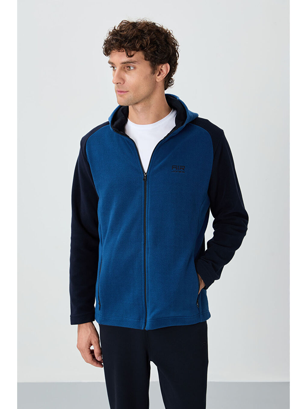 Lacivert Connell Parlıament Rahat Kalıp Polar Erkek Fermuarlı Sweatshirt - 88313-2