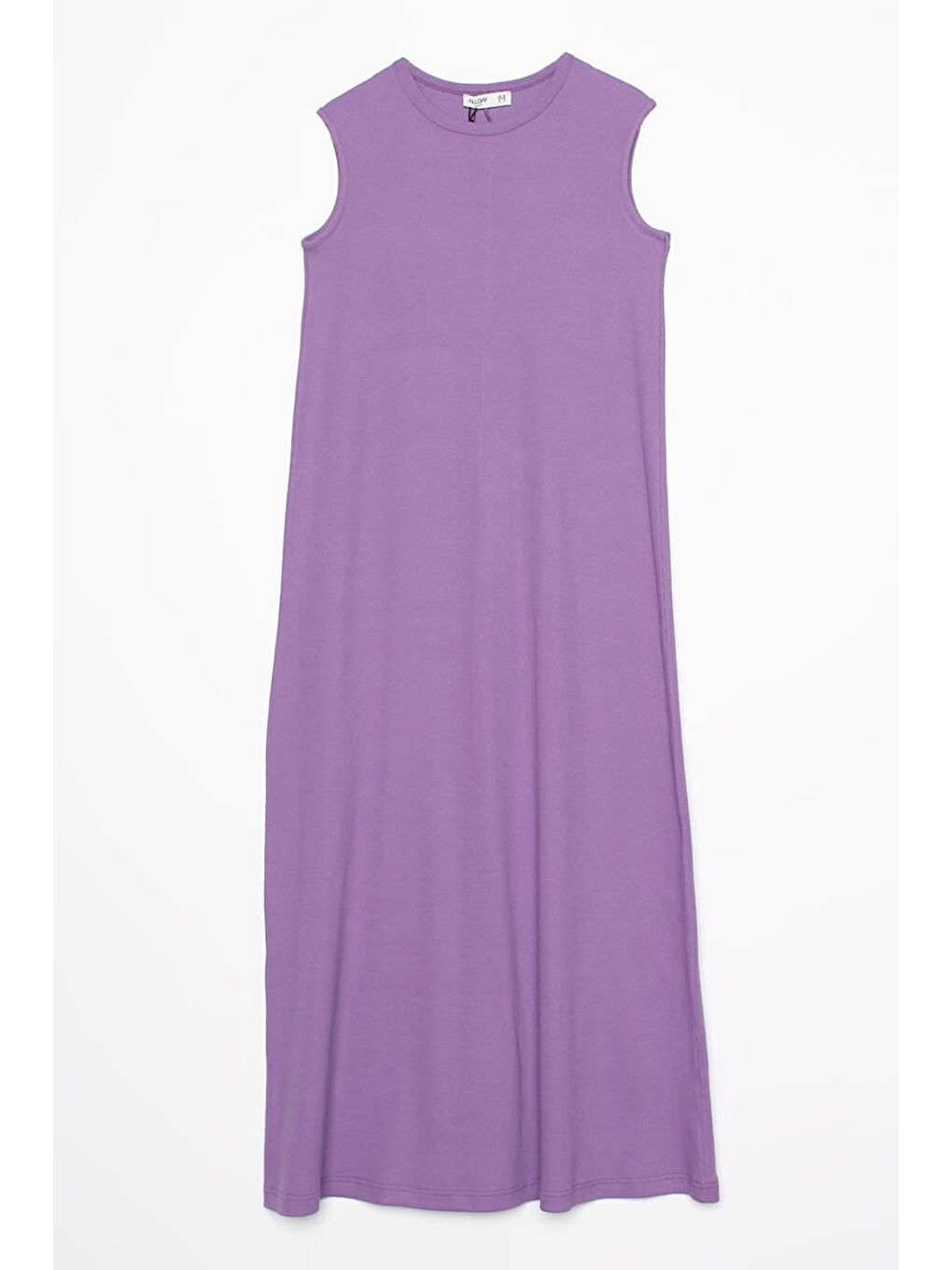 Mor Pamuklu Fitilli Kolsuz İçlik Elbise-5