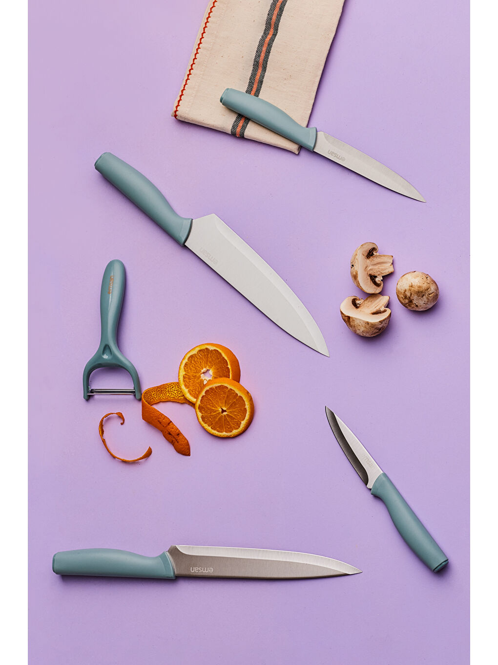 Logocity 5'li Soyacaklı Bıçak Seti Mavi