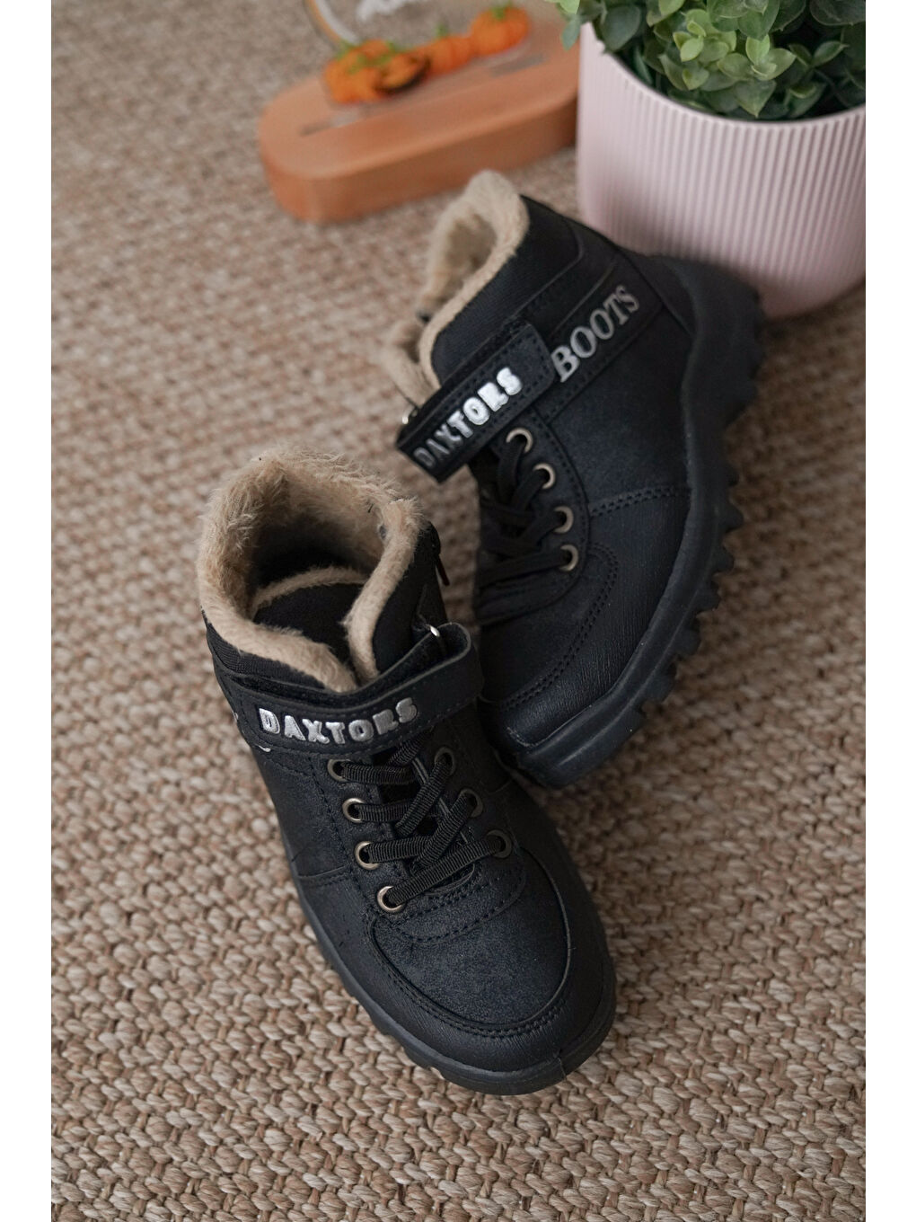 Siyah D615 Günlük Ortopedik Unisex Çocuk Bot-1