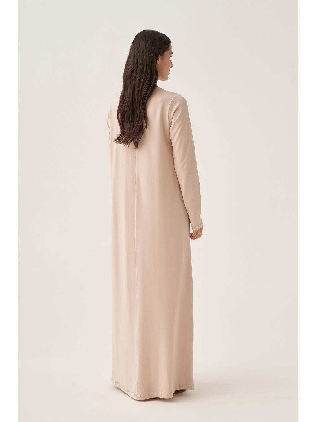 Bej Taş Uzun Kollu İçlik Elbise-2