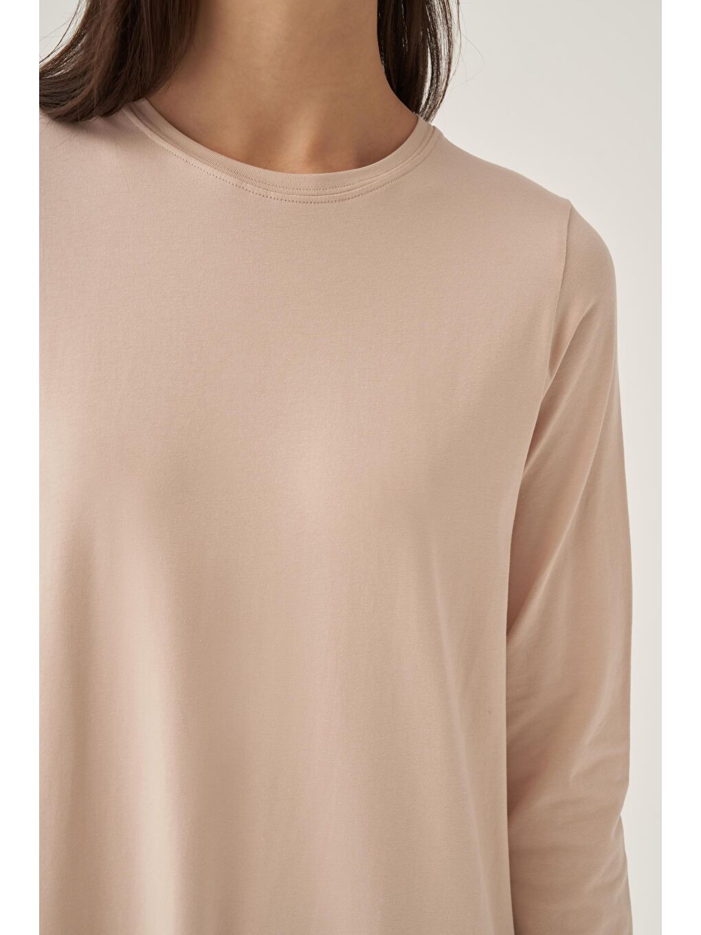 Bej Taş Uzun Kollu İçlik Elbise-4