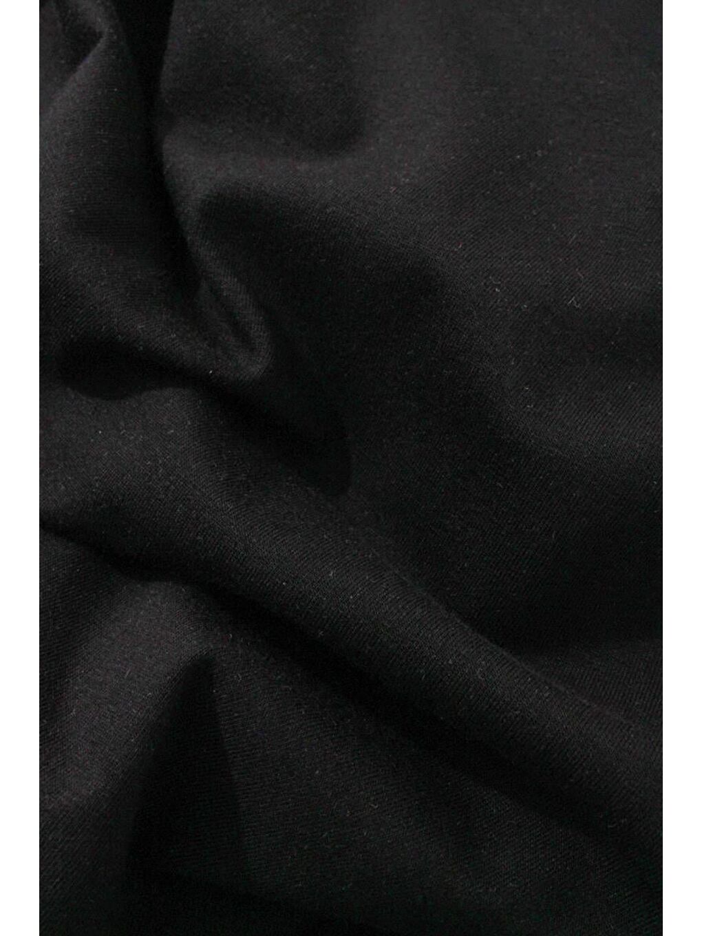 Siyah Pamuklu Bisiklet Yaka Kolsuz İçlik Elbise-6