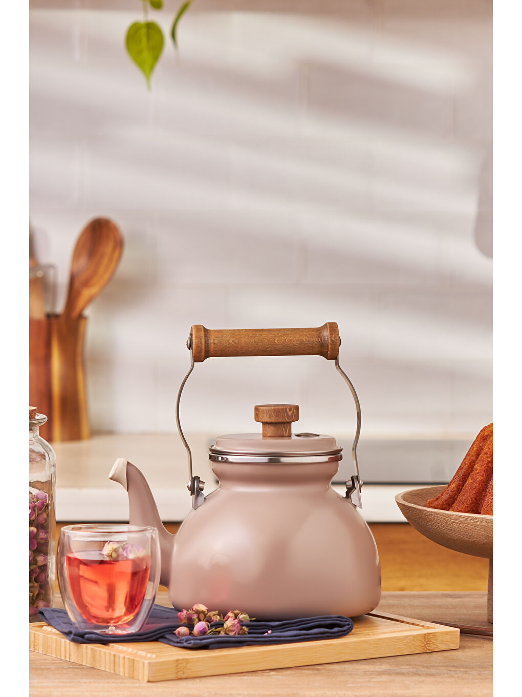 Bej Royal Emaye Demlik Vizon