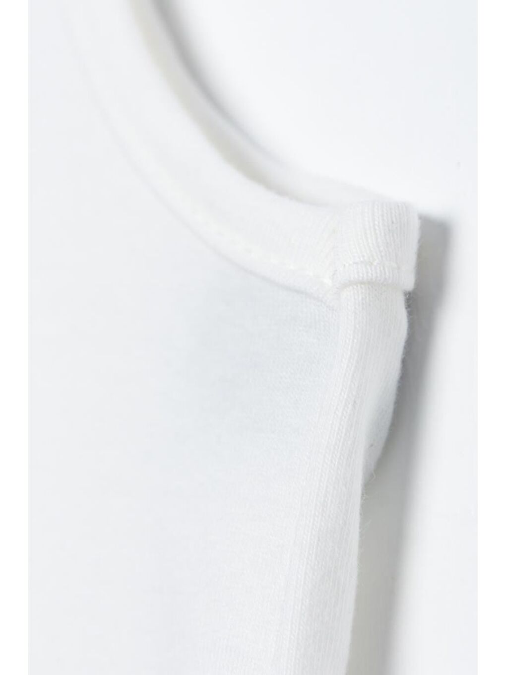 Beyaz Pamuklu Bisiklet Yaka Kolsuz İçlik Elbise-4