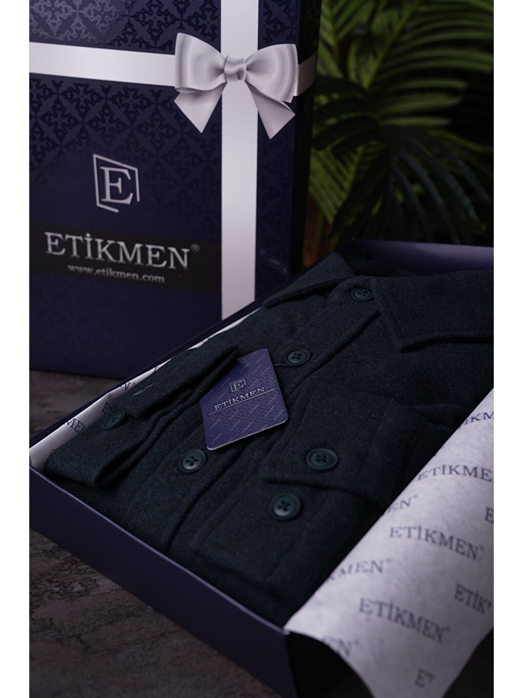 Etikmen Lacivert Düz Oversize (Geniş Kalıp) Kalın Oduncu Erkek Gömlek - 3