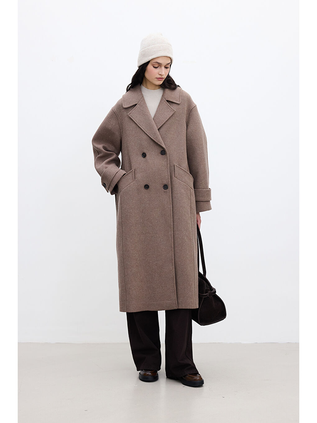 Bej İtalyan Kaşe Premıum Kaban Vizon-1