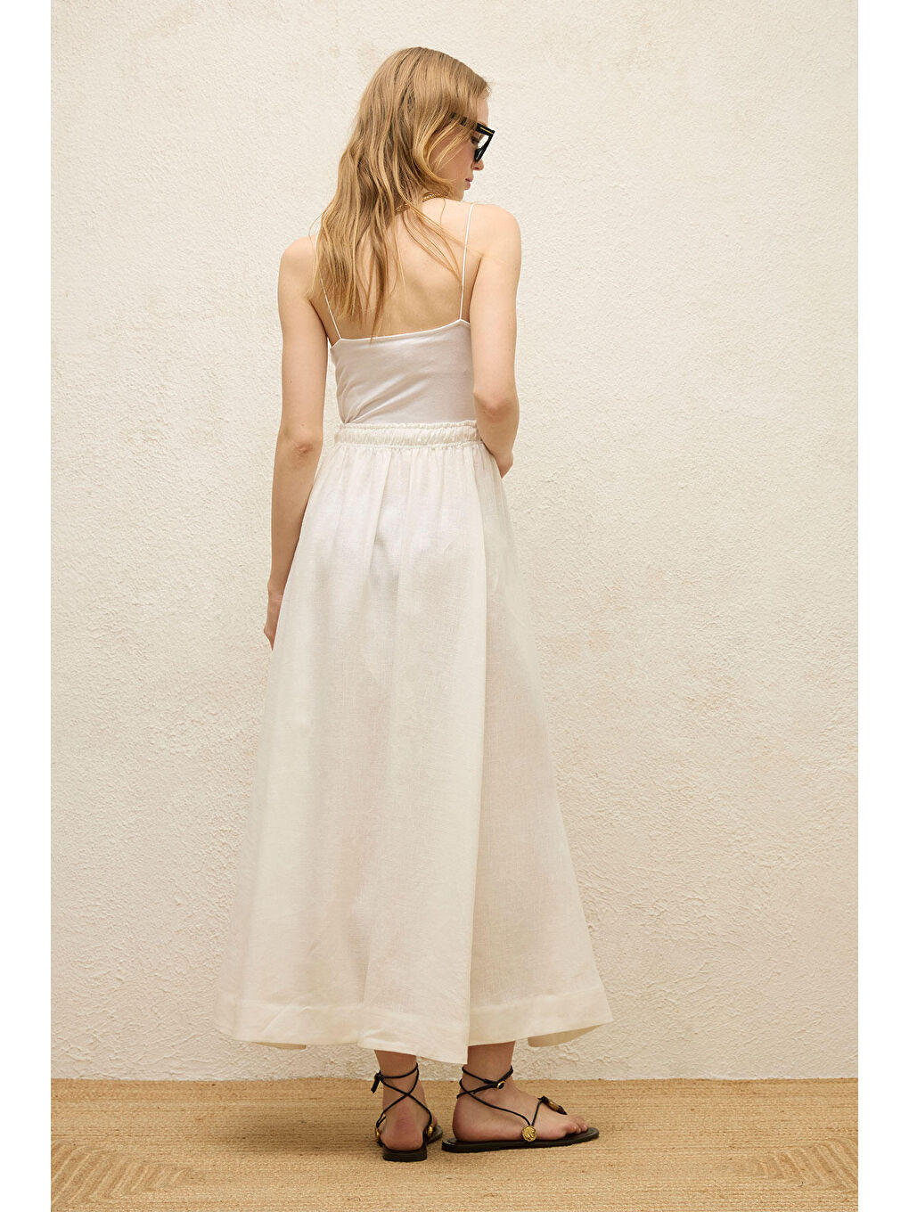 Bol Kesim Keten Etek Ekru-4