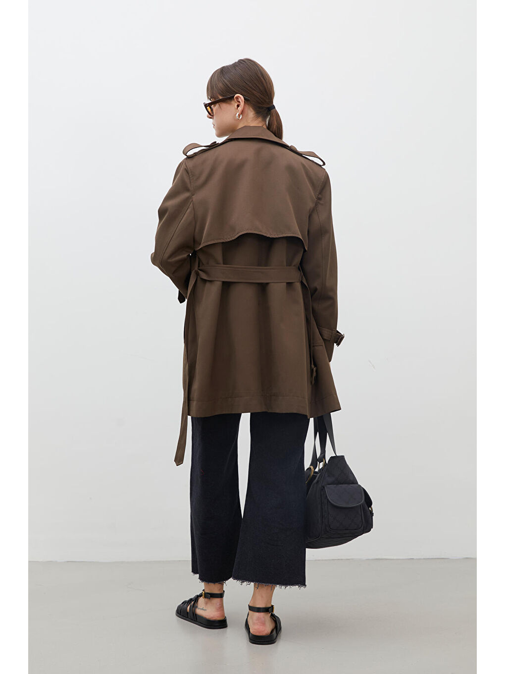 Chelsea Kruvaze Trençkot Kahverengi-7