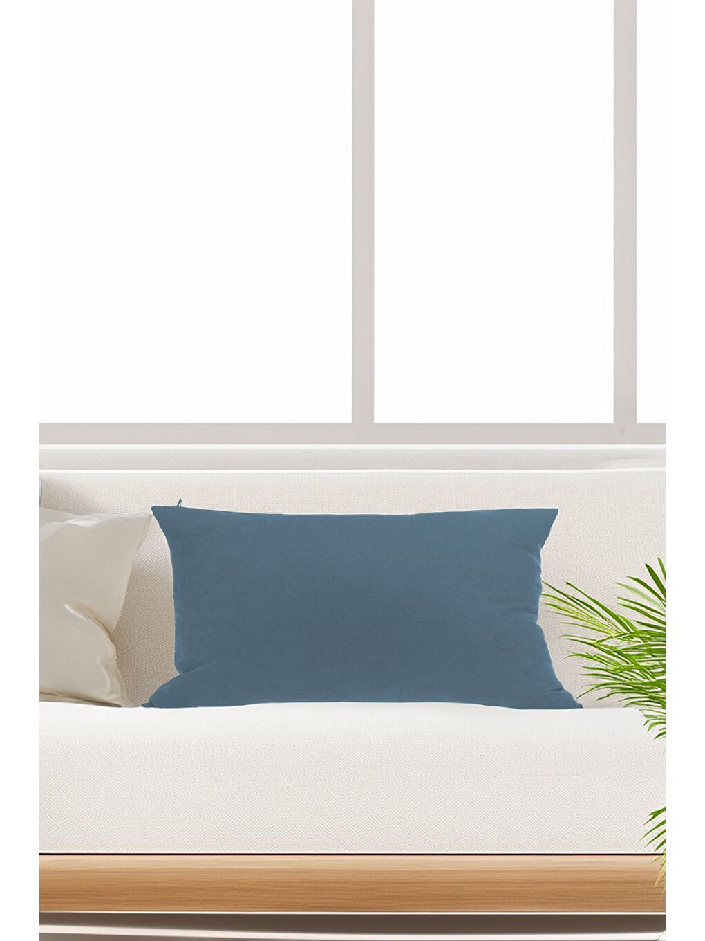 Panoroma Petrol Düz Sade Kırlent Kılıfı  Punch (Panç) İşlemeye Uygun Dekoratif Yastık Kılıfı 30x50-2