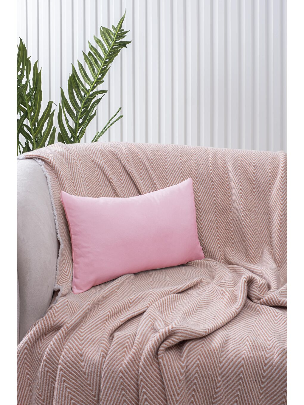 Panoroma Pembe Düz Sade Kırlent Kılıfı  Punch (Panç) İşlemeye Uygun Dekoratif Yastık Kılıfı 50x50-1