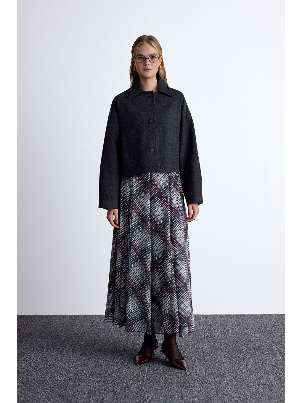 Dori Kısa Kaşe Kaban Antrasit-3