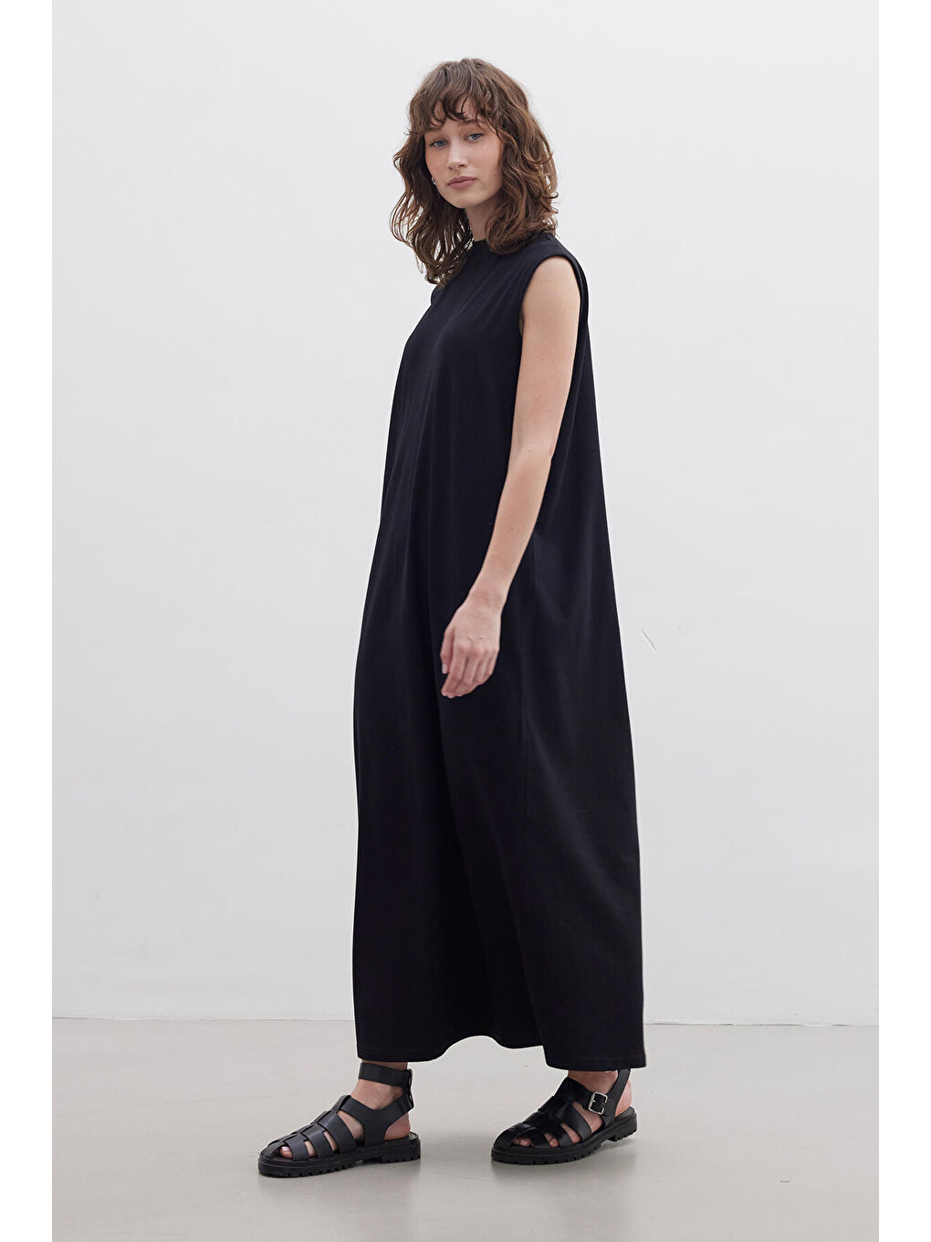 Örme Astar Elbise Siyah-2