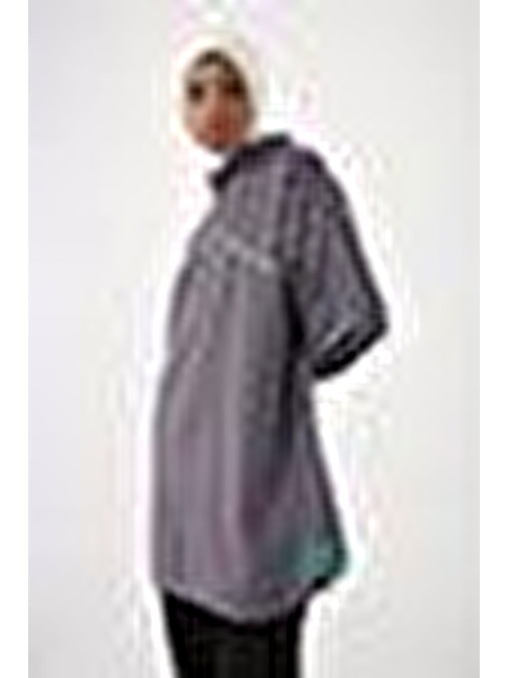 Gri Neon Detaylı Oversize Sweat Tunik