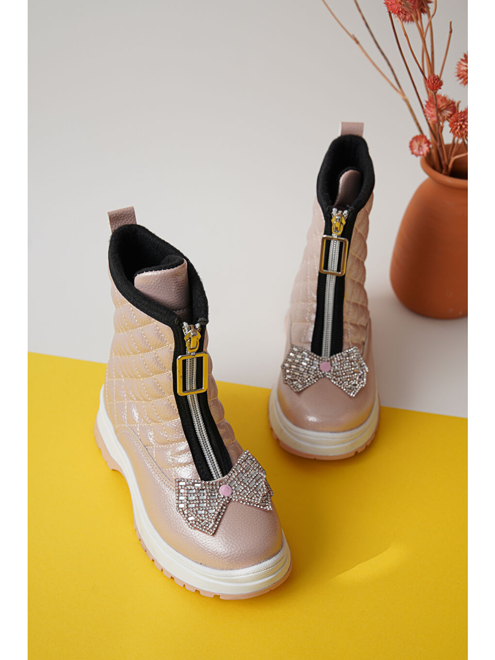 Pembe D083 Günlük Ortopedik Kız Çocuk Soğuk Geçirmez Bot-7