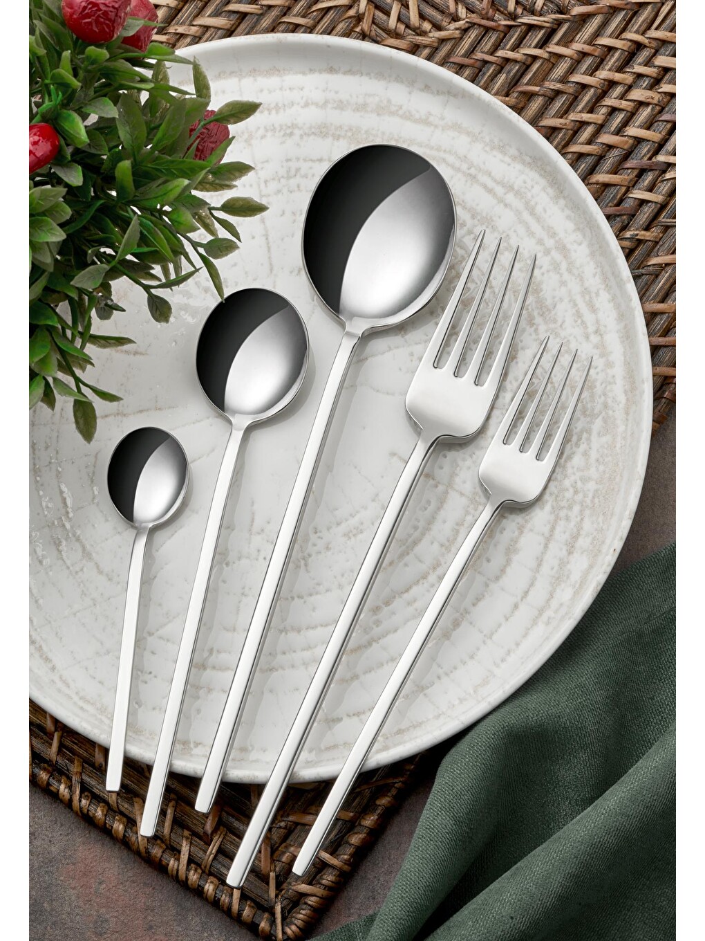 Gri Patara Tatlı Kaşık 6'lı 18/10-1