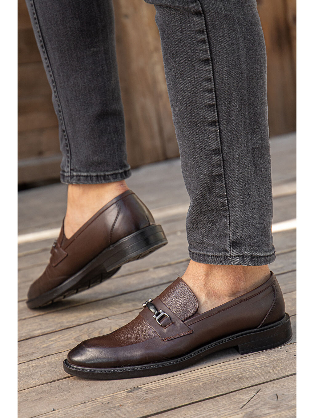 Kahverengi D0699 Günlük Ortopedik Hakiki Deri Erkek Klasik Ayakkabı-5