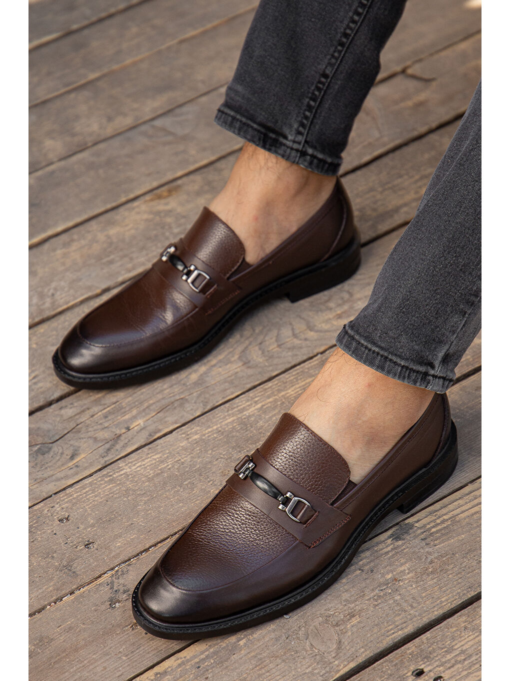 Kahverengi D0699 Günlük Ortopedik Hakiki Deri Erkek Klasik Ayakkabı-7