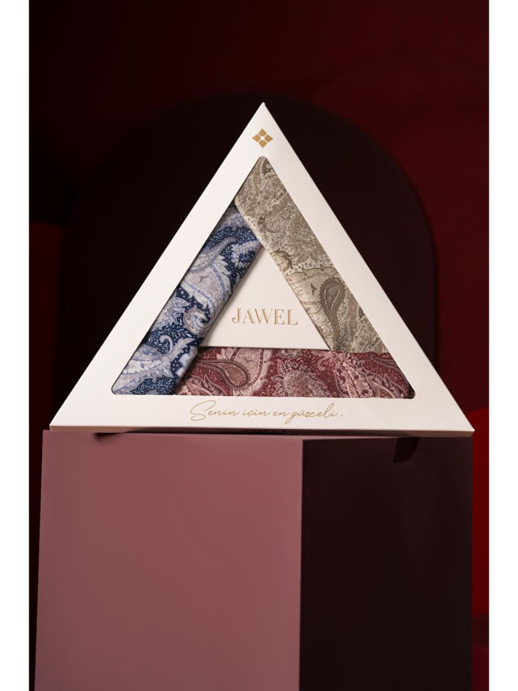 Karışık Kadın Pateh Soft Eşarp Paketi (Bordo-Vizon-Lacivert)-1