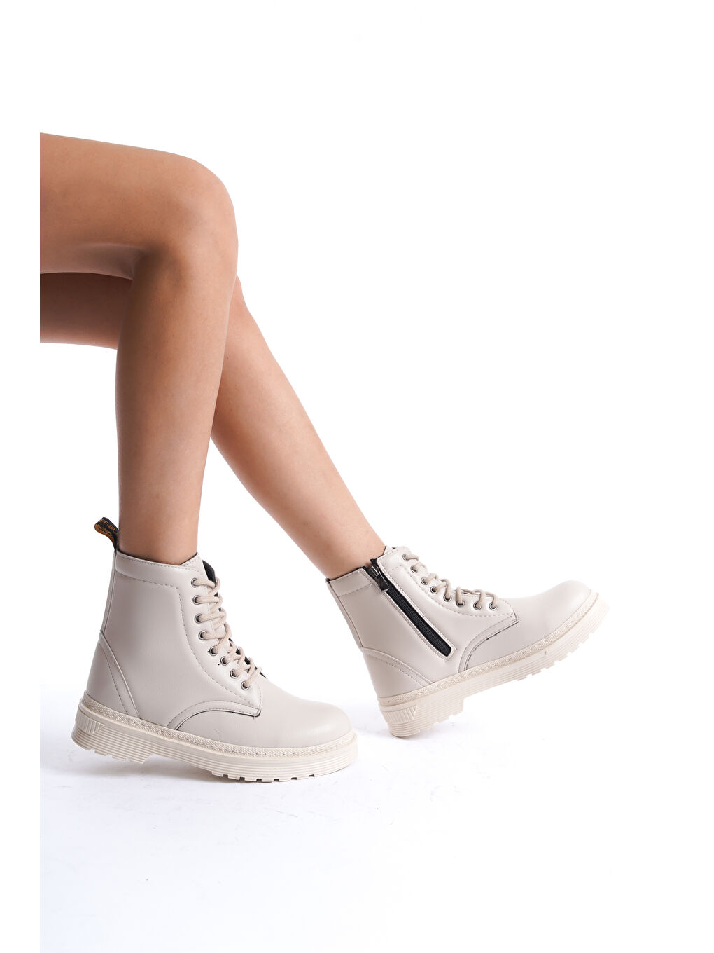 Bej D0901 Ortopedik Kadın Fermuarlı Bot-3