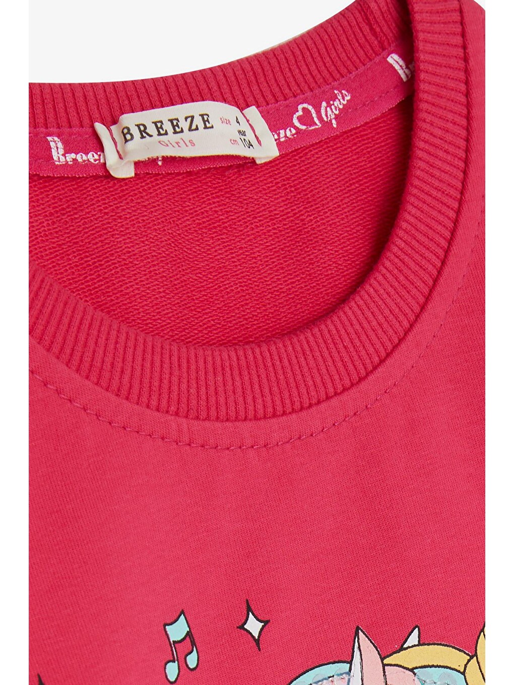 Kız Bebek Sweatshirt Baskılı Pullu Fuşya (6 Yaş)-2