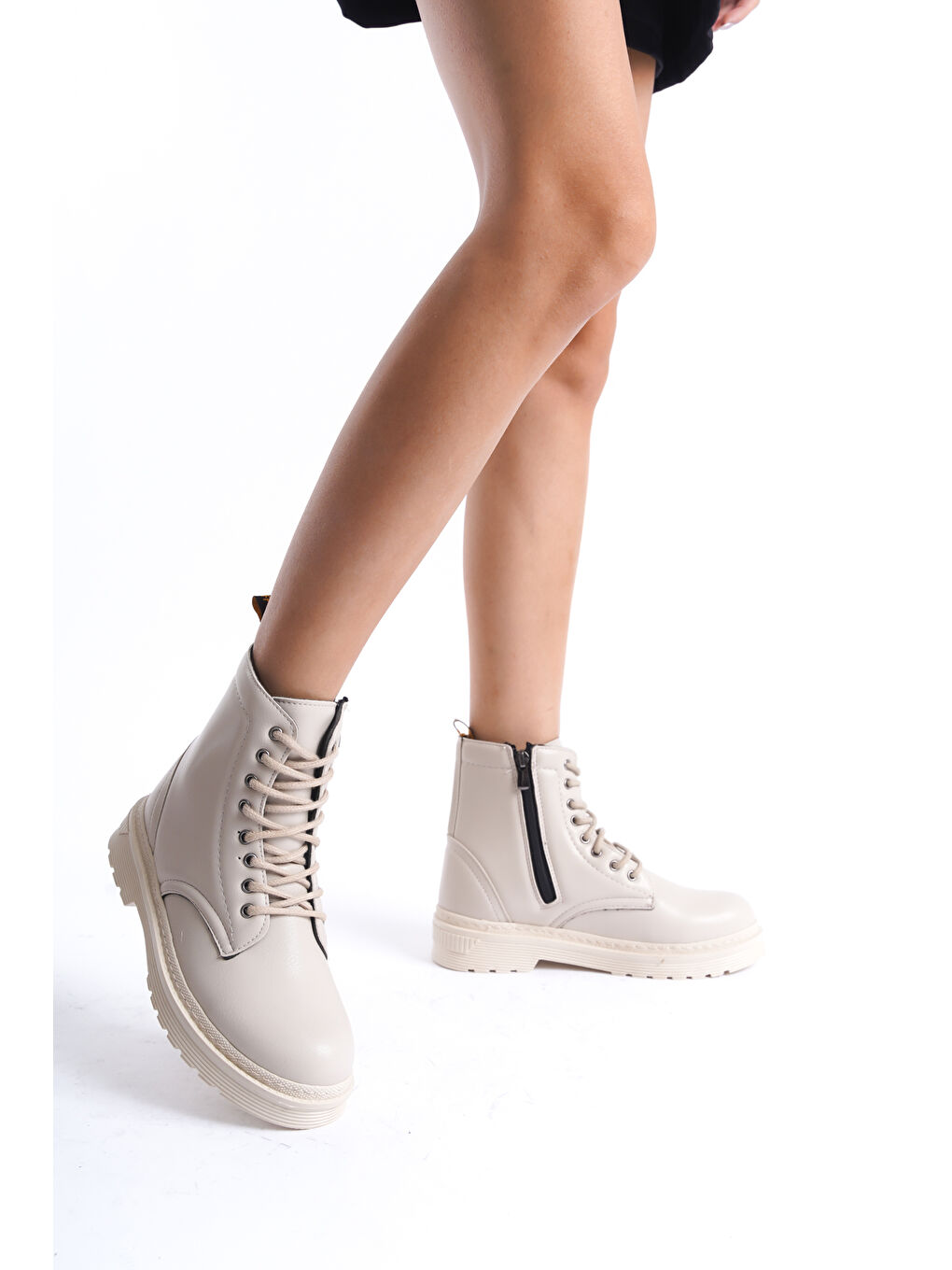 Bej D0901 Ortopedik Kadın Fermuarlı Bot-9