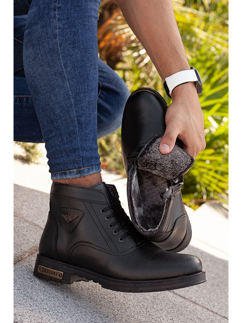 Siyah 504 Soğuk Geçirmez Kürklü Unisex Bot-1