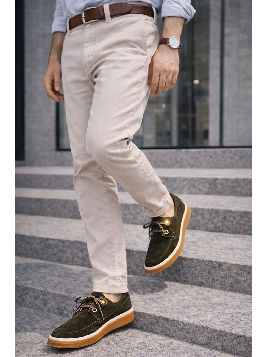 CRAFT Hakiki Süet Deri Bağcıklı Erkek Günlük Loafer Ayakkabı-6