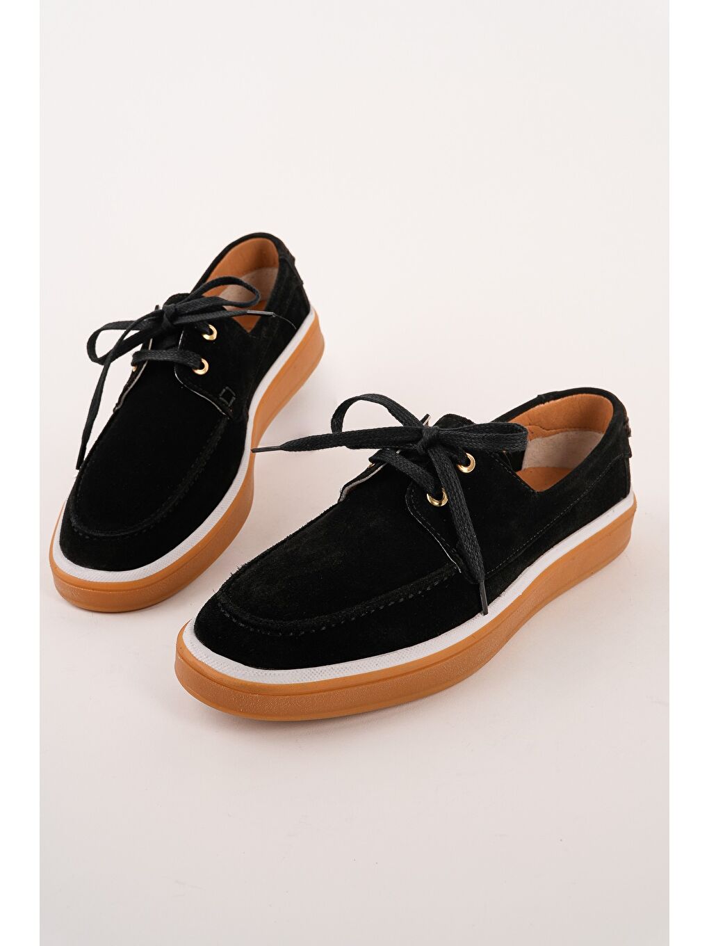 Siyah CRAFT Hakiki Süet Deri Bağcıklı Erkek Günlük Loafer Ayakkabı-2