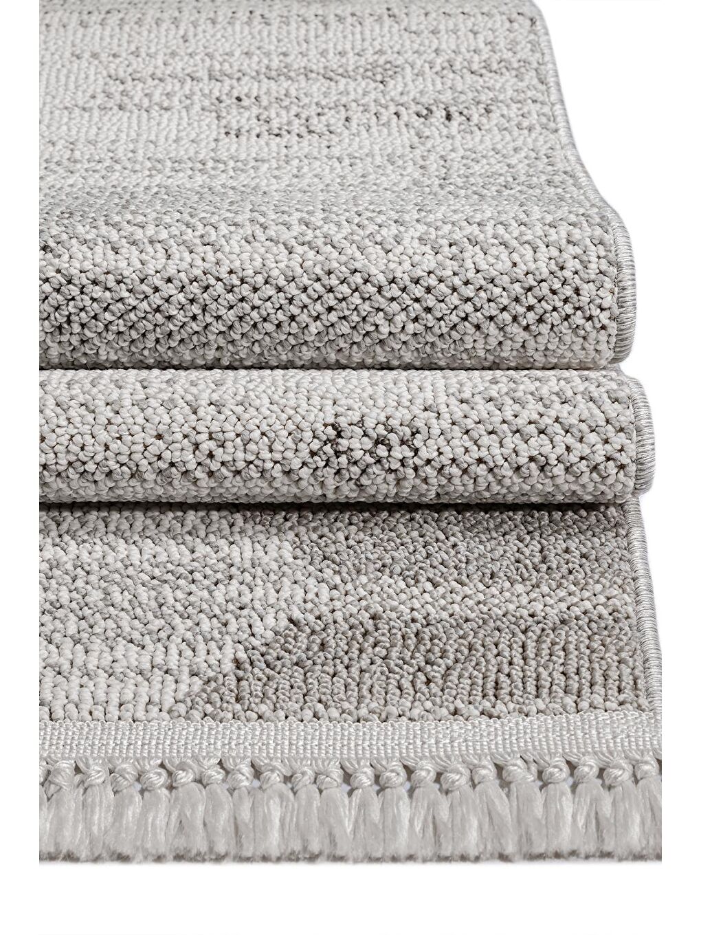 Ekru Bastia 1274 Krem Gri Bej Yumuşak Örgü Modern Dokuma Bukle Halı-140x200-2