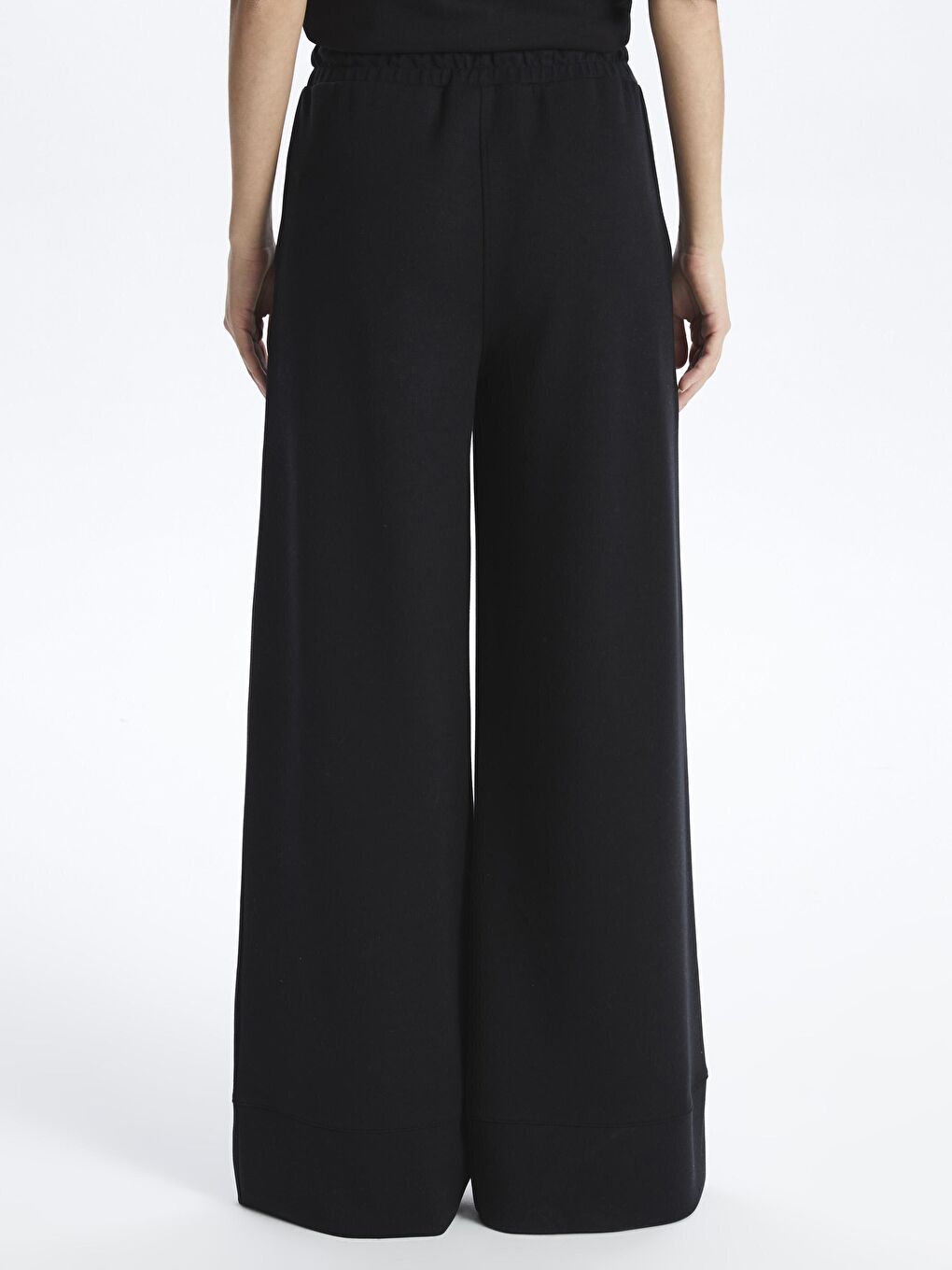 Washington - Palazzo Bol Kalıp Rahat ve Yumuşak Dokulu Modal Pantolon - Siyah Renk-4