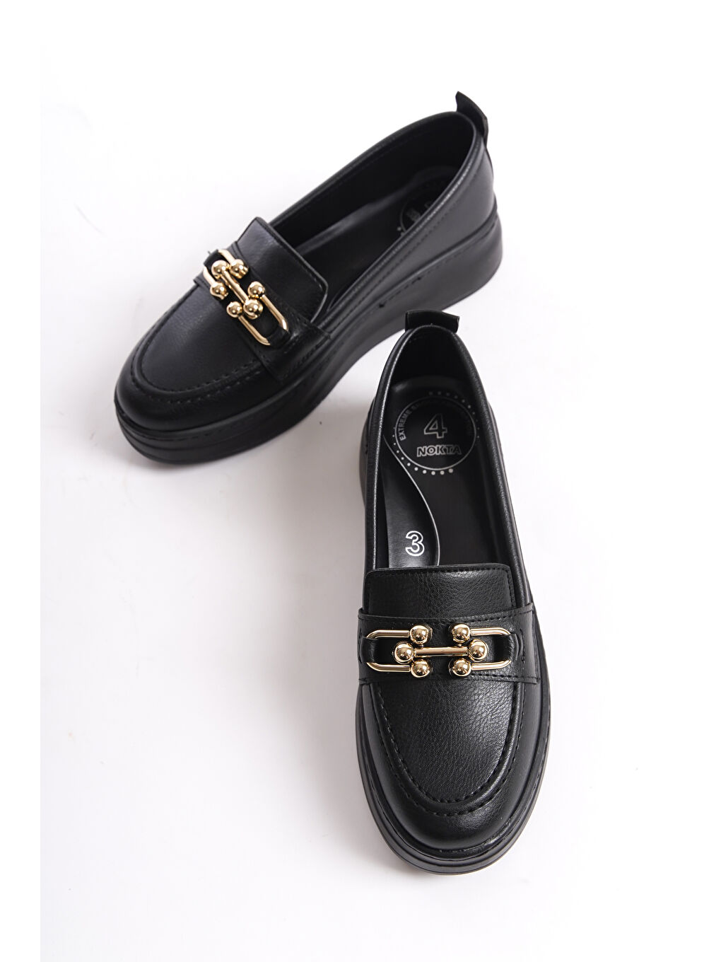 Siyah D602 Günlük Ortopedik Kadın Loafer Ayakkabı-3