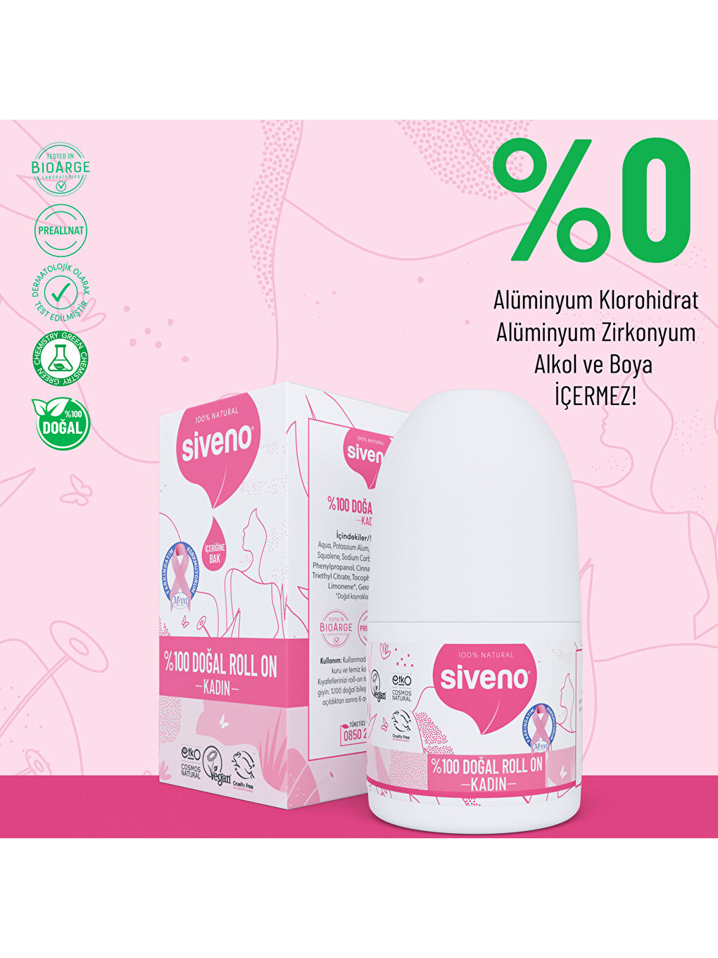 %100 Doğal Roll On Kadın Deodorant Ter Kokusu Önleyici Bitkisel Leke Bırakmayan Vegan 50 ml-2