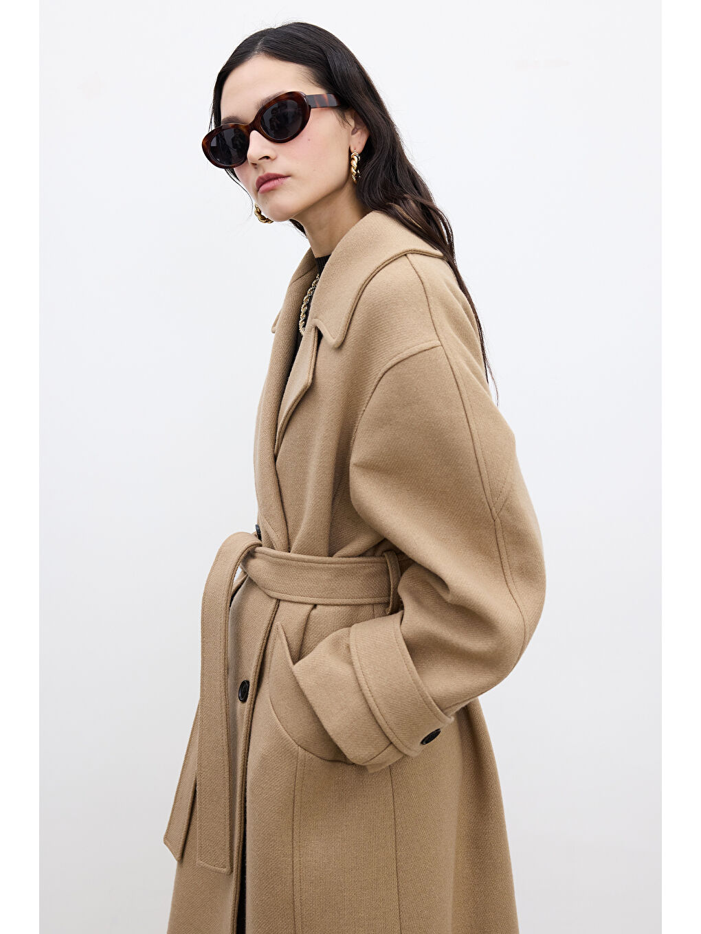 Kahverengi İtalyan Kaşe Premıum Kaban Camel-5