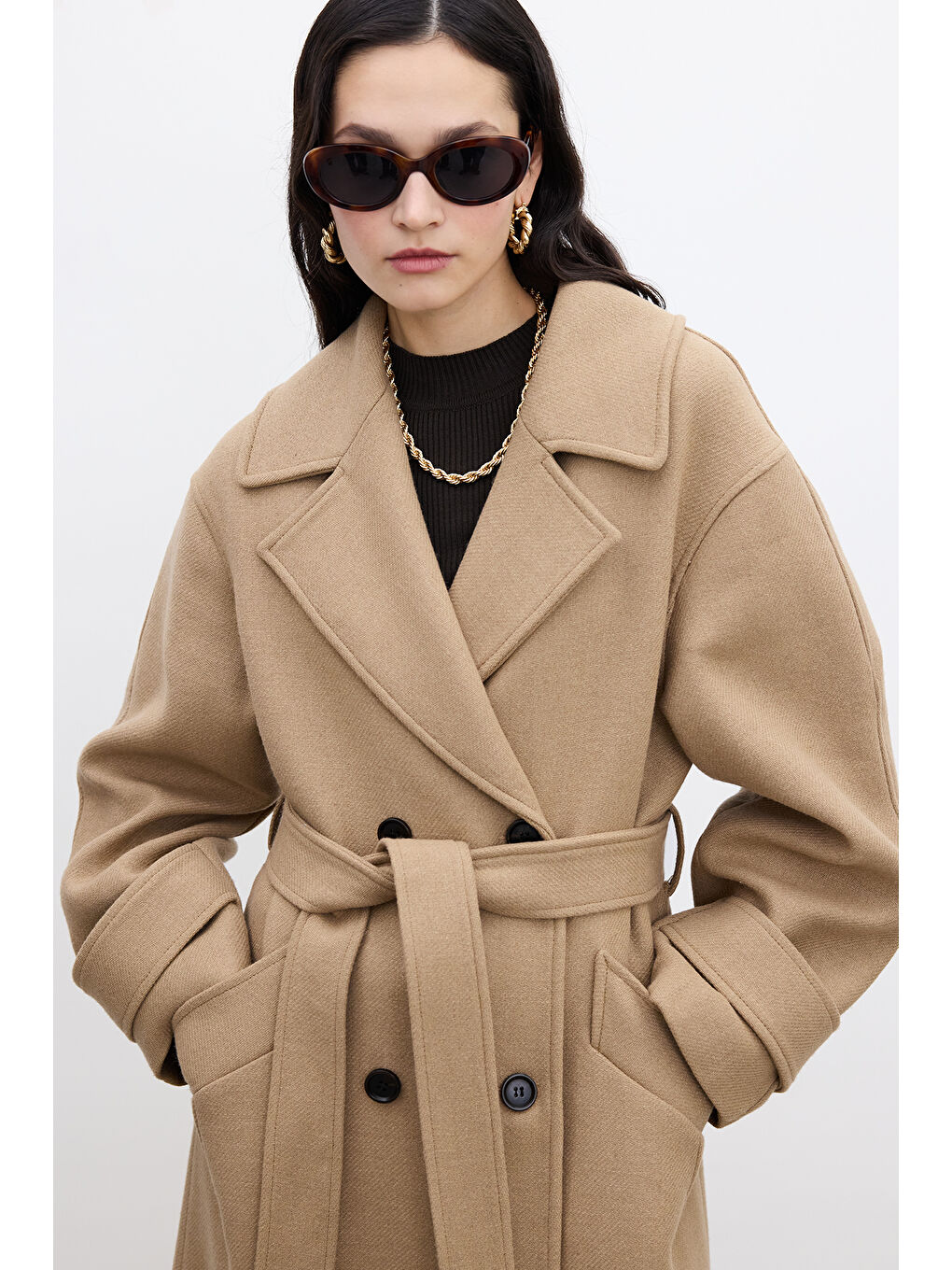 Kahverengi İtalyan Kaşe Premıum Kaban Camel-6