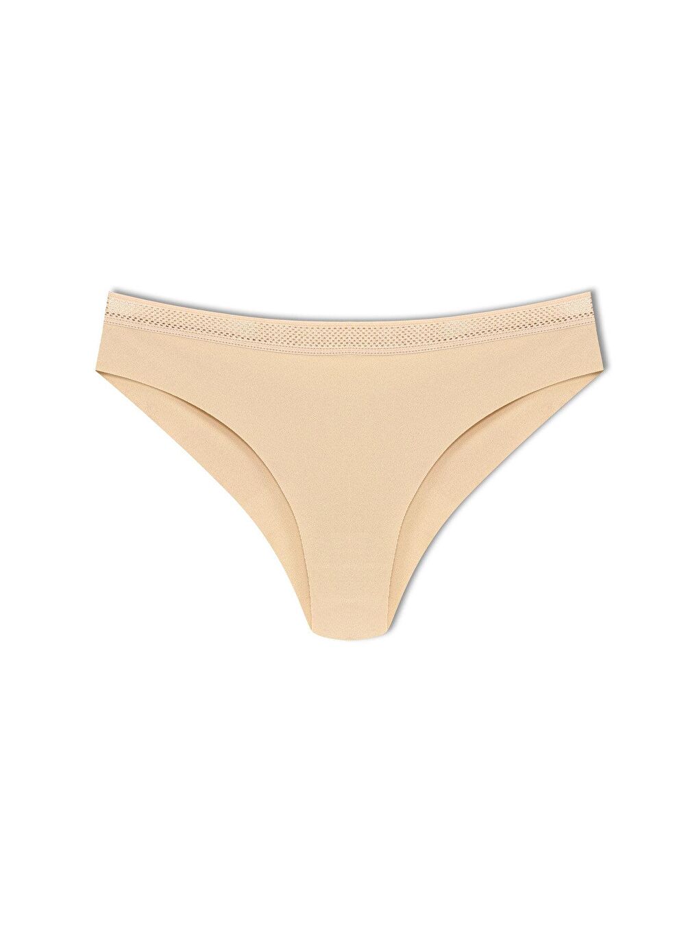 Bej İnterlok Lazer Kesim Petek Lastik Brazil Kadın Külot