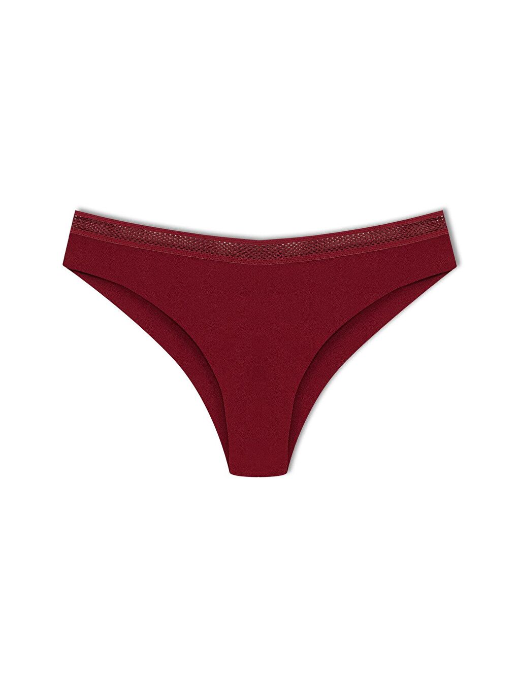 Bej İnterlok Lazer Kesim Petek Lastik Brazil Kadın Külot 3'lü-2