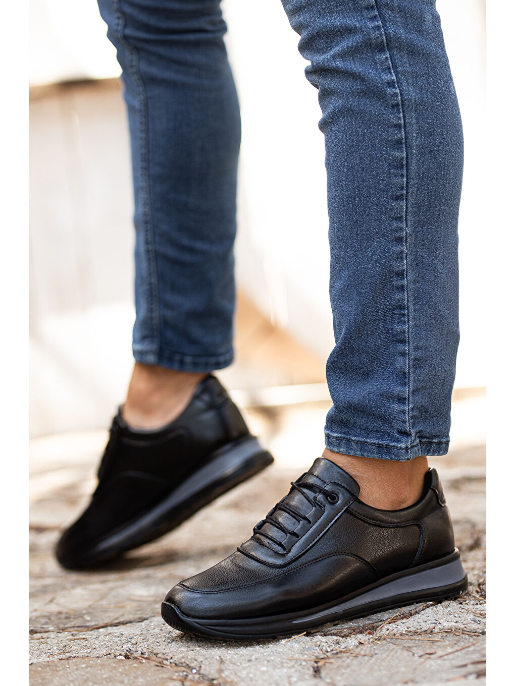 Siyah D0315 Günlük Ortopedik Erkek Ayakkabı-3