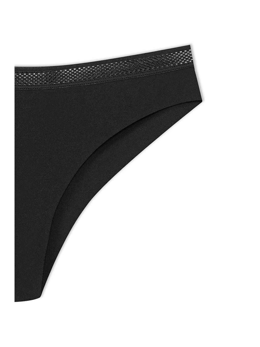 Siyah İnterlok Lazer Kesim Petek Lastik Brazil Kadın Külot-1