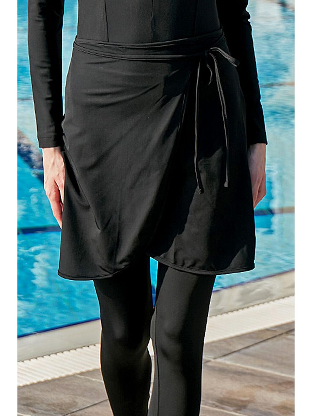 Bağlanabilir Elastanlı Etek Pareo Siyah RP005-02-2