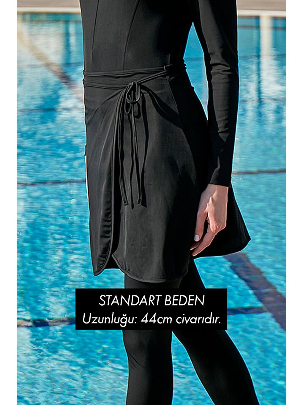 Bağlanabilir Elastanlı Etek Pareo Siyah RP005-02-4