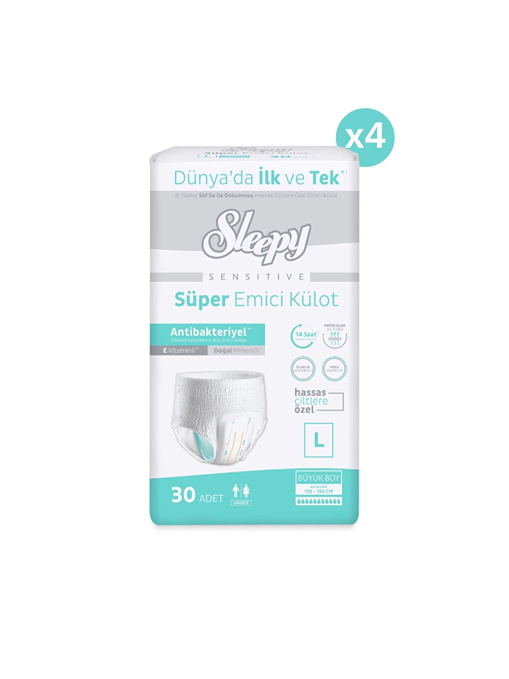 Sensitive Antibakteriyel Emici Külot Large 30x4 120 Adet-1