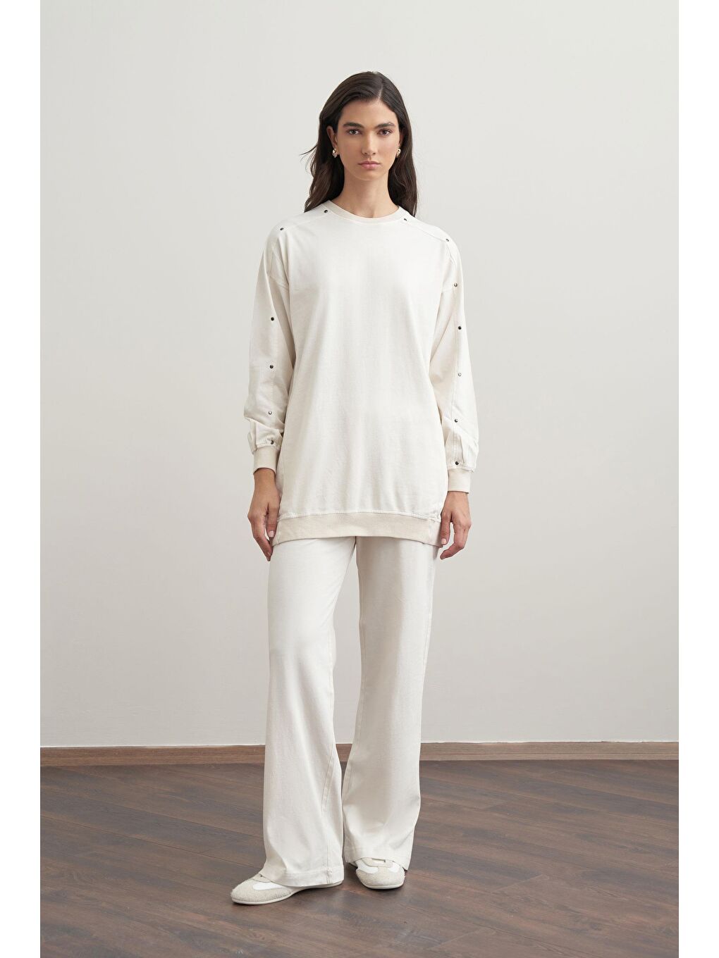 Bej Taş-Ribanalı Pantolonlu Takım-1