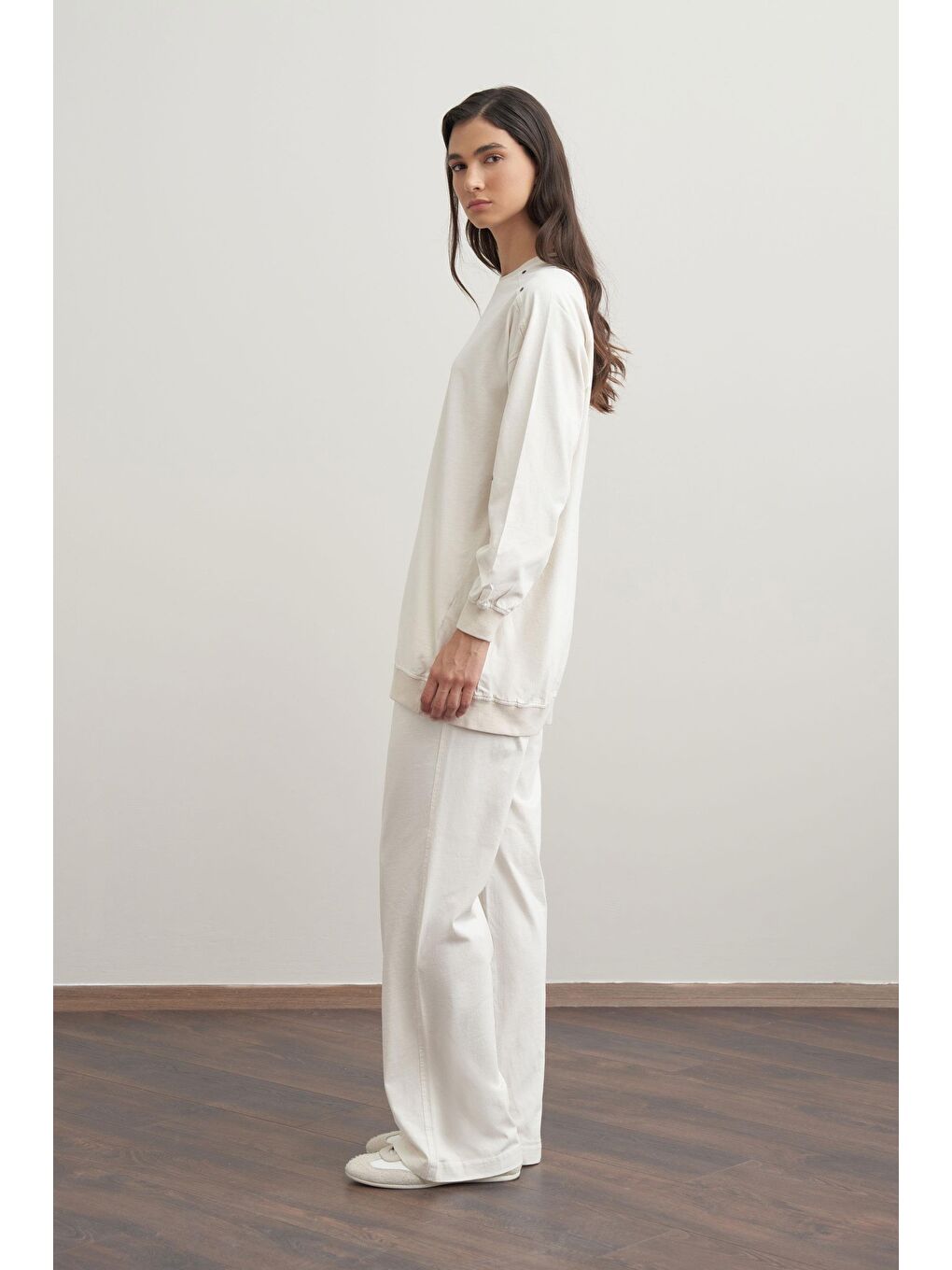 Bej Taş-Ribanalı Pantolonlu Takım-2