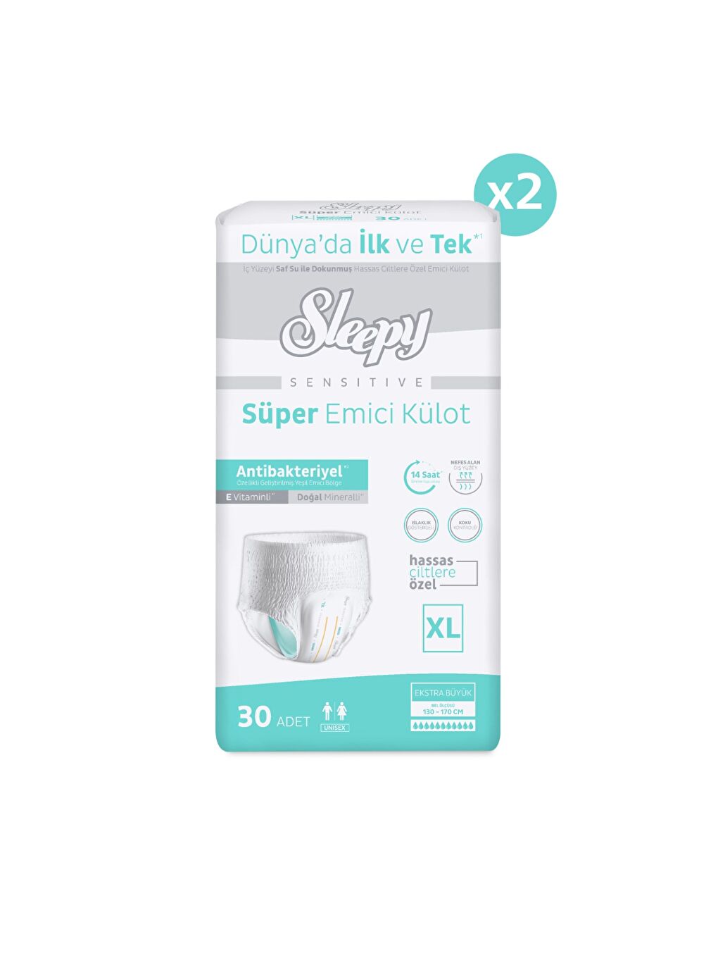 Sensitive Antibakteriyel Emici Külot Xlarge 30x2 60 Adet-1