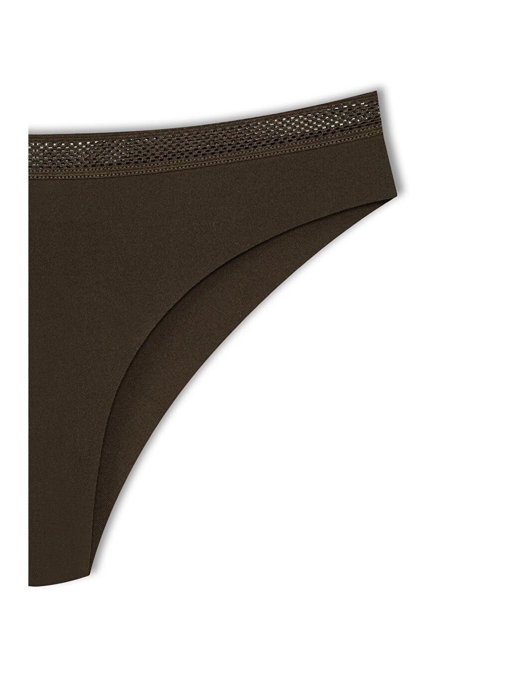 Haki İnterlok Lazer Kesim Petek Lastik Brazil Kadın Külot-1