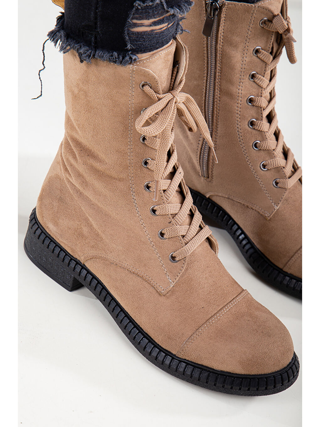 Bej D406 Ürün Kadın Kışlık Ortopedik Bot Bootie-7