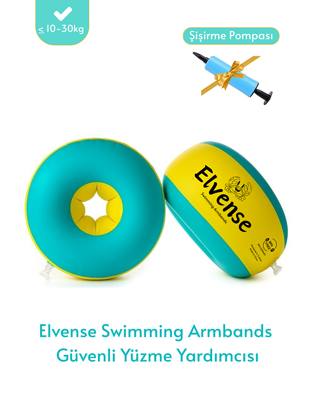 Yeşil Çocuk Kolluk Yüzme Kolluk Havuz Kolluk (İçi Dolgulu  Pompa-Çanta-Tamir Kiti Hediyeli)-1