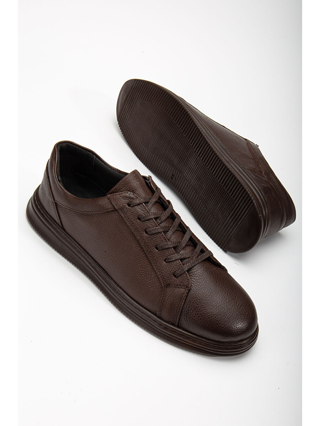 Kahverengi D563 Günlük Ortopedik Hakiki Deri Erkek Ayakkabı-5