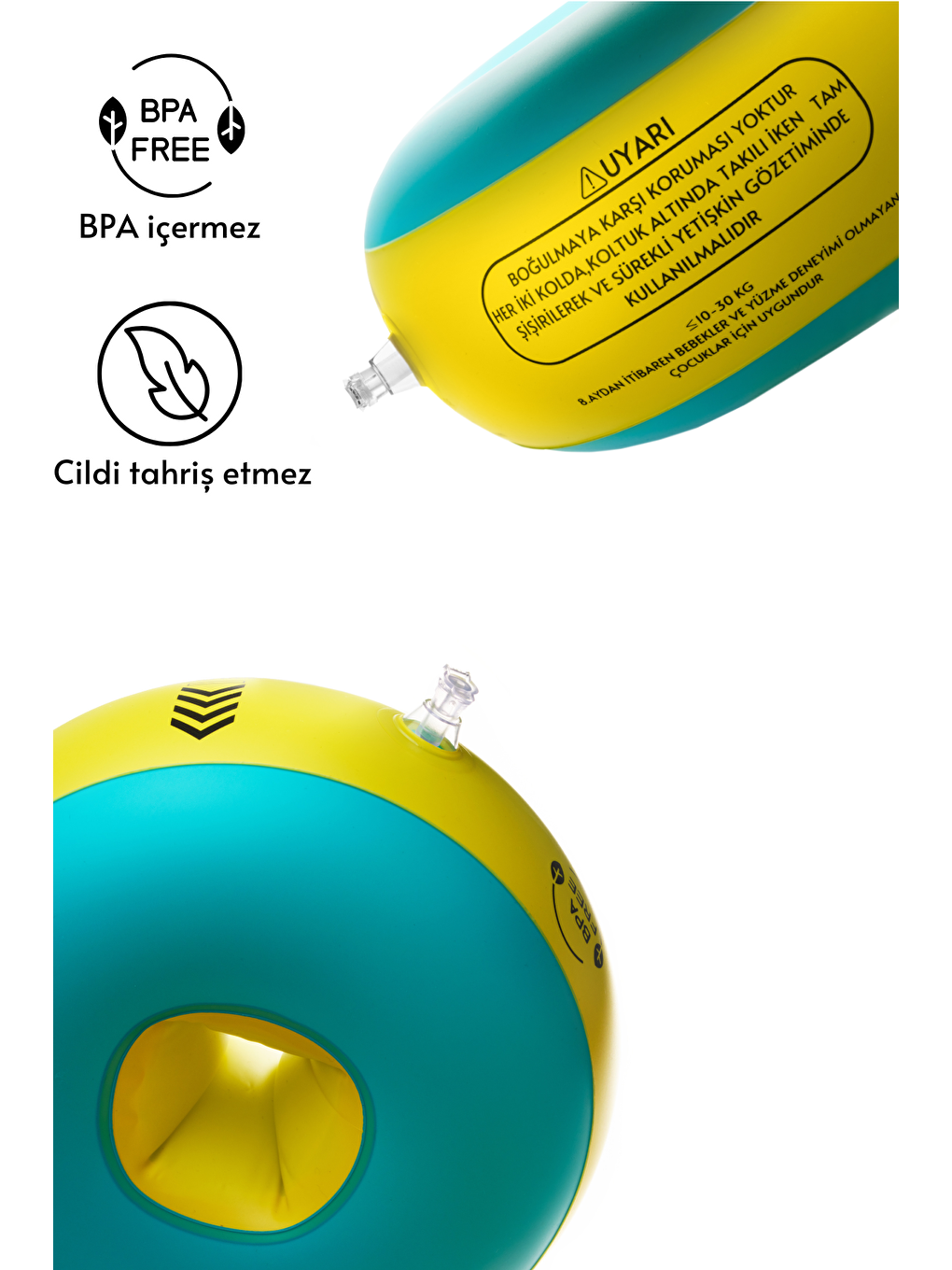 Yeşil Çocuk Kolluk Yüzme Kolluk Havuz Kolluk (İçi Dolgulu  Pompa-Çanta-Tamir Kiti Hediyeli)-3